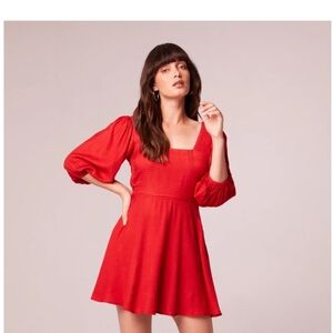 Red Puff Sleeve Dress